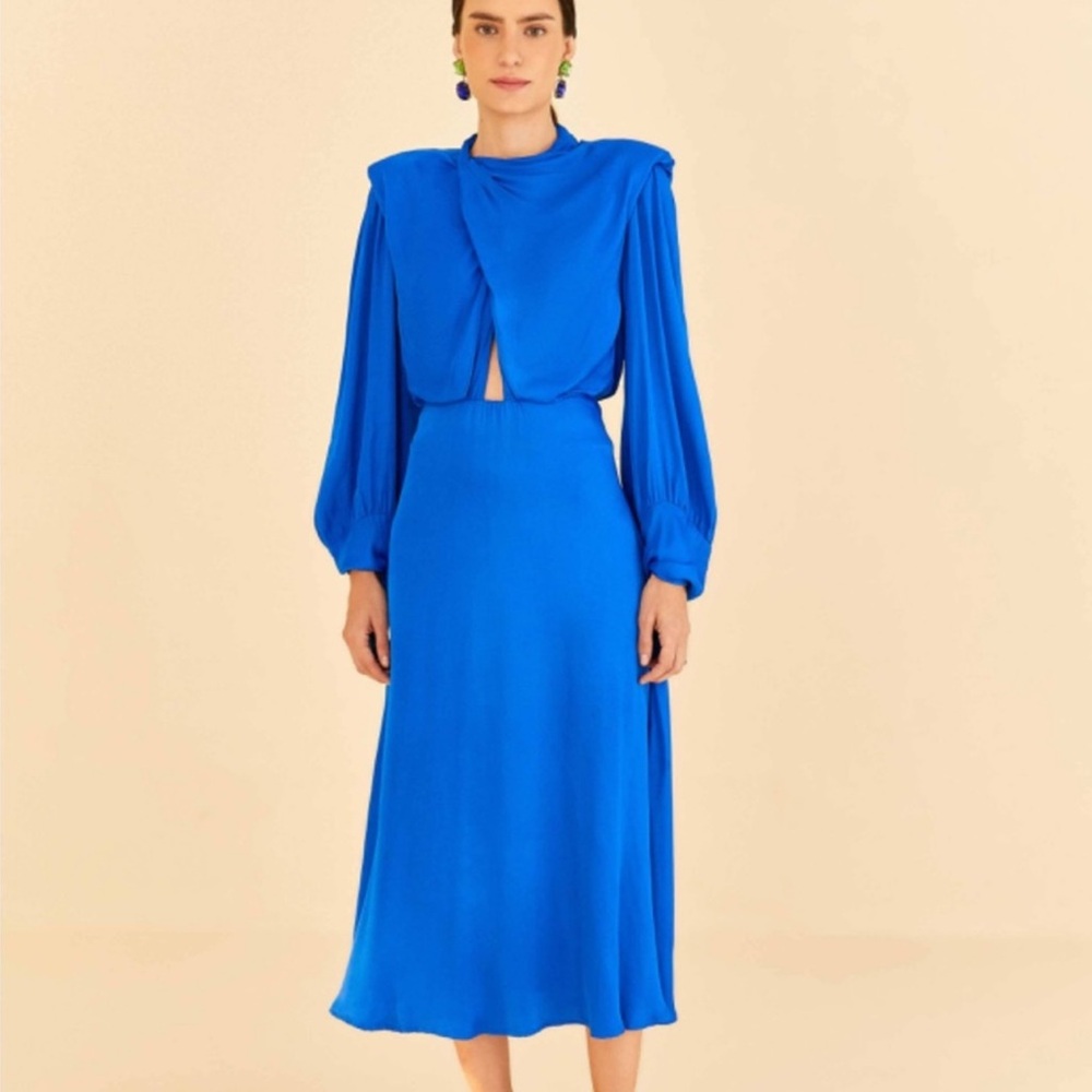 FARM Rio Vibrant Blue Long Sleeve Dress